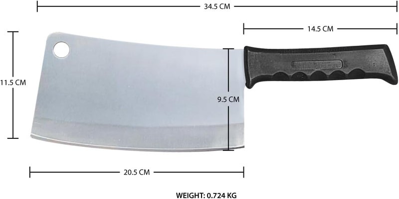 Kitchen Master 8 Inch Stainless Steel Meat Cleaver - Professional Butcher Chopping Knife - Image 2